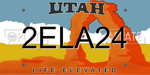 2ELA24 Utah License Plate