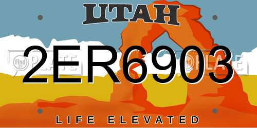 2ER6903 Utah License Plate