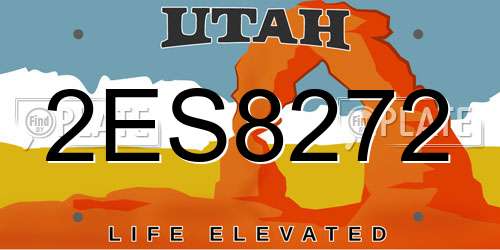 2ES8272 Utah License Plate