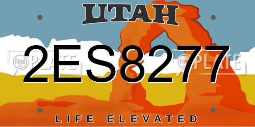 2ES8277 Utah License Plate