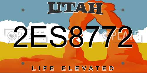 2ES8772 Utah License Plate