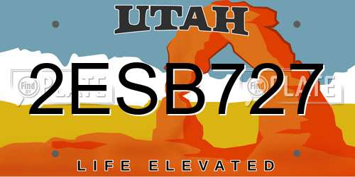 2ESB727 Utah License Plate