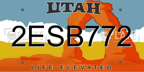 2ESB772 Utah License Plate
