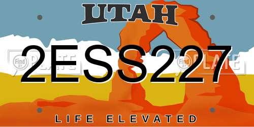 2ESS227 Utah License Plate