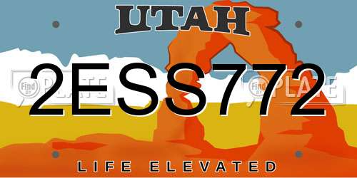 2ESS772 Utah License Plate