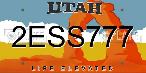 2ESS777 Utah License Plate