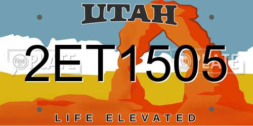 2ET1505 Utah License Plate