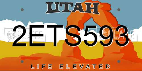 2ETS593 Utah License Plate