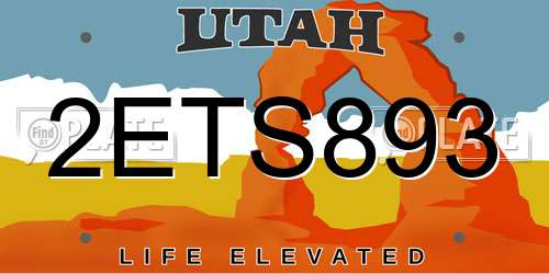 2ETS893 Utah License Plate