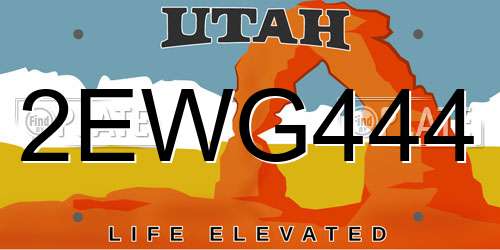2EWG444 Utah License Plate