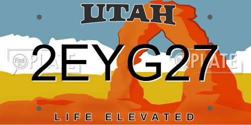 2EYG27 Utah License Plate
