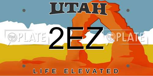 2EZ Utah License Plate