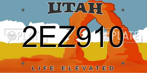 2EZ910 Utah License Plate