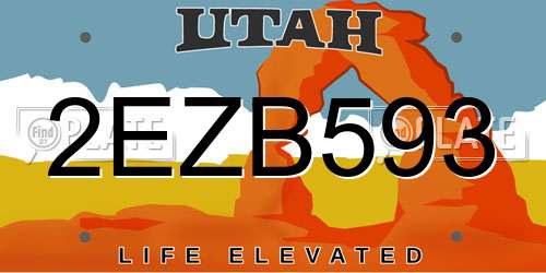 2EZB593 Utah License Plate