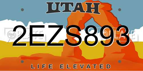 2EZS893 Utah License Plate