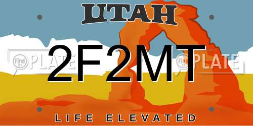 2F2MT Utah License Plate