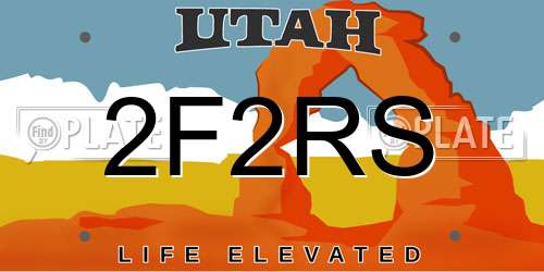 2F2RS Utah License Plate
