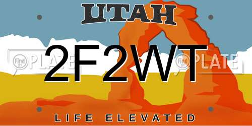 2F2WT Utah License Plate