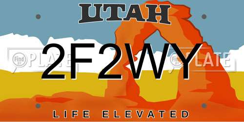 2F2WY Utah License Plate