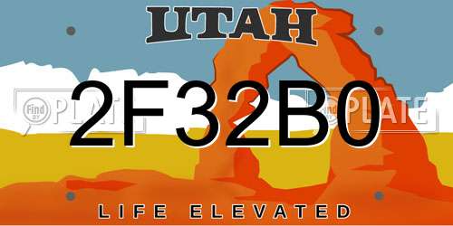 2F32B0 Utah License Plate
