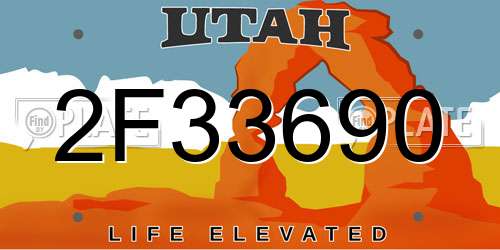 2F33690 Utah License Plate