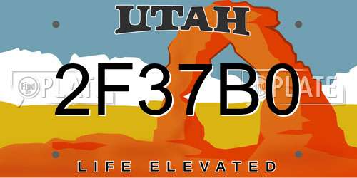 2F37B0 Utah License Plate