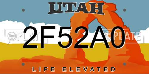 2F52A0 Utah License Plate