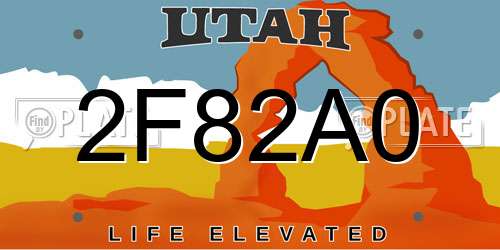 2F82A0 Utah License Plate