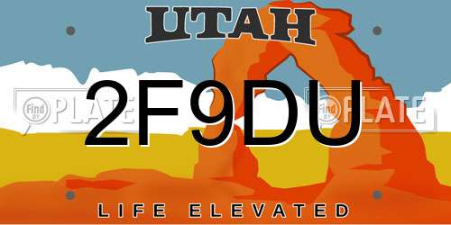 2F9DU Utah License Plate
