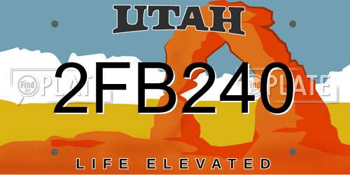 2FB240 Utah License Plate
