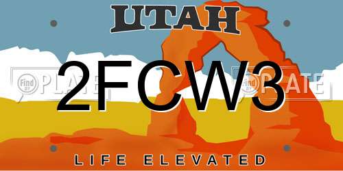 2FCW3 Utah License Plate