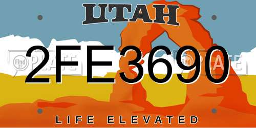 2FE3690 Utah License Plate