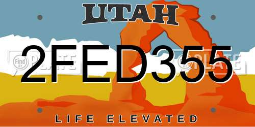 2FED355 Utah License Plate
