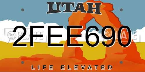 2FEE690 Utah License Plate