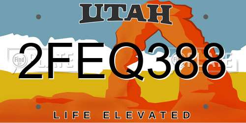 2FEQ388 Utah License Plate