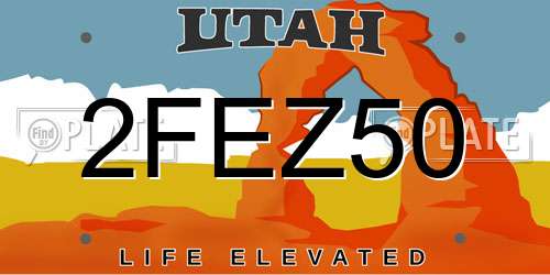 2FEZ50 Utah License Plate