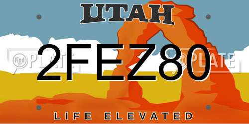 2FEZ80 Utah License Plate