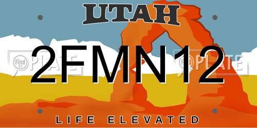 2FMN12 Utah License Plate