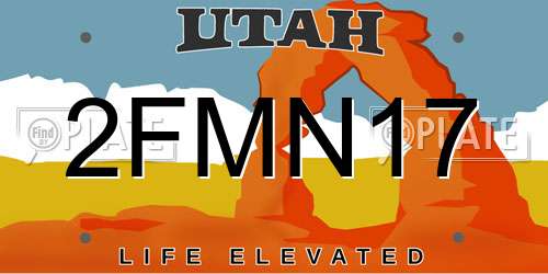 2FMN17 Utah License Plate