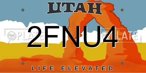 2FNU4 Utah License Plate