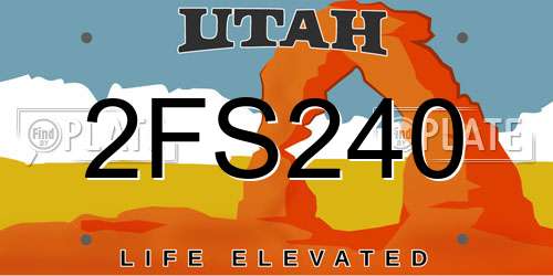 2FS240 Utah License Plate
