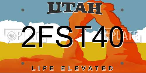 2FST40 Utah License Plate