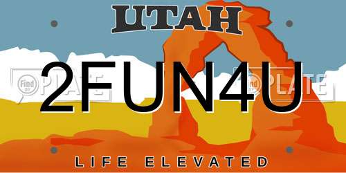 2FUN4U Utah License Plate