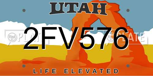 2FV576 Utah License Plate