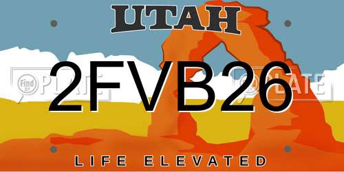 2FVB26 Utah License Plate