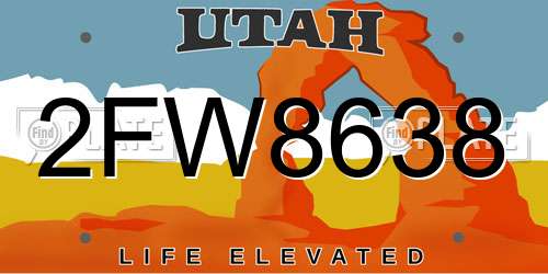 2FW8638 Utah License Plate
