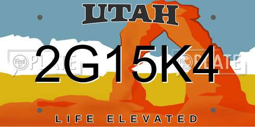 2G15K4 Utah License Plate