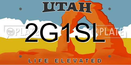 2G1SL Utah License Plate