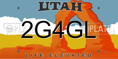 2G4GL Utah License Plate