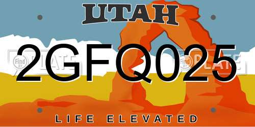 2GFQ025 Utah License Plate